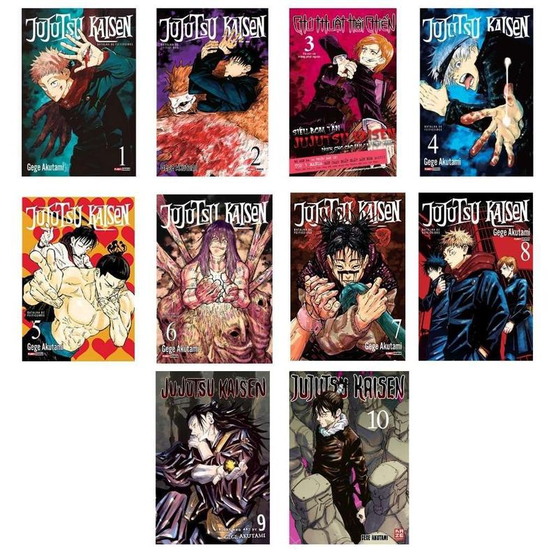 Kit Jujutsu Kaisen Mangás - Volume 1 ao 10 - Panini - Revista HQ